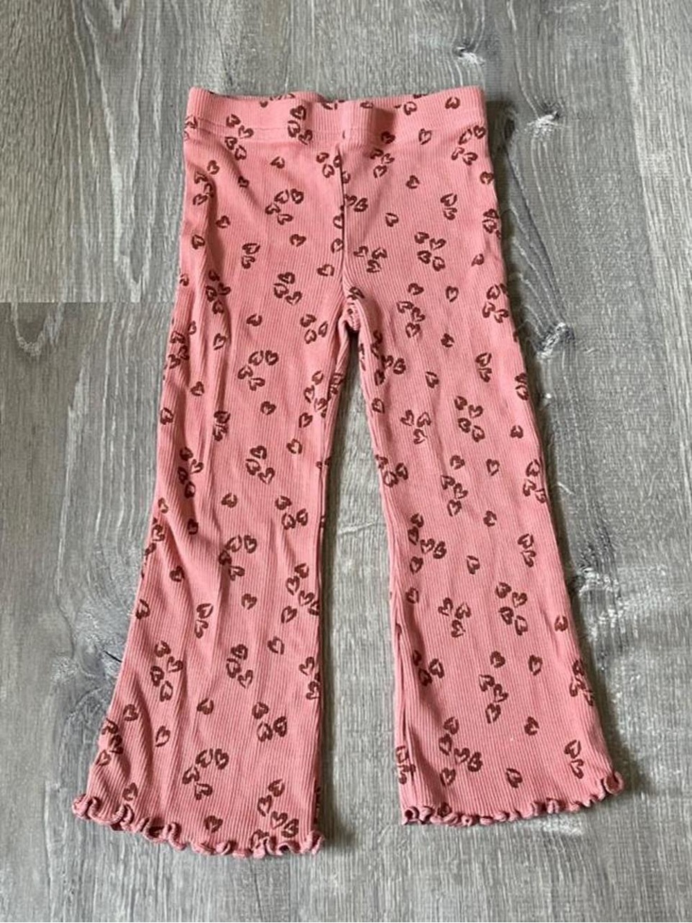 Carter's pink heart print flare leggings